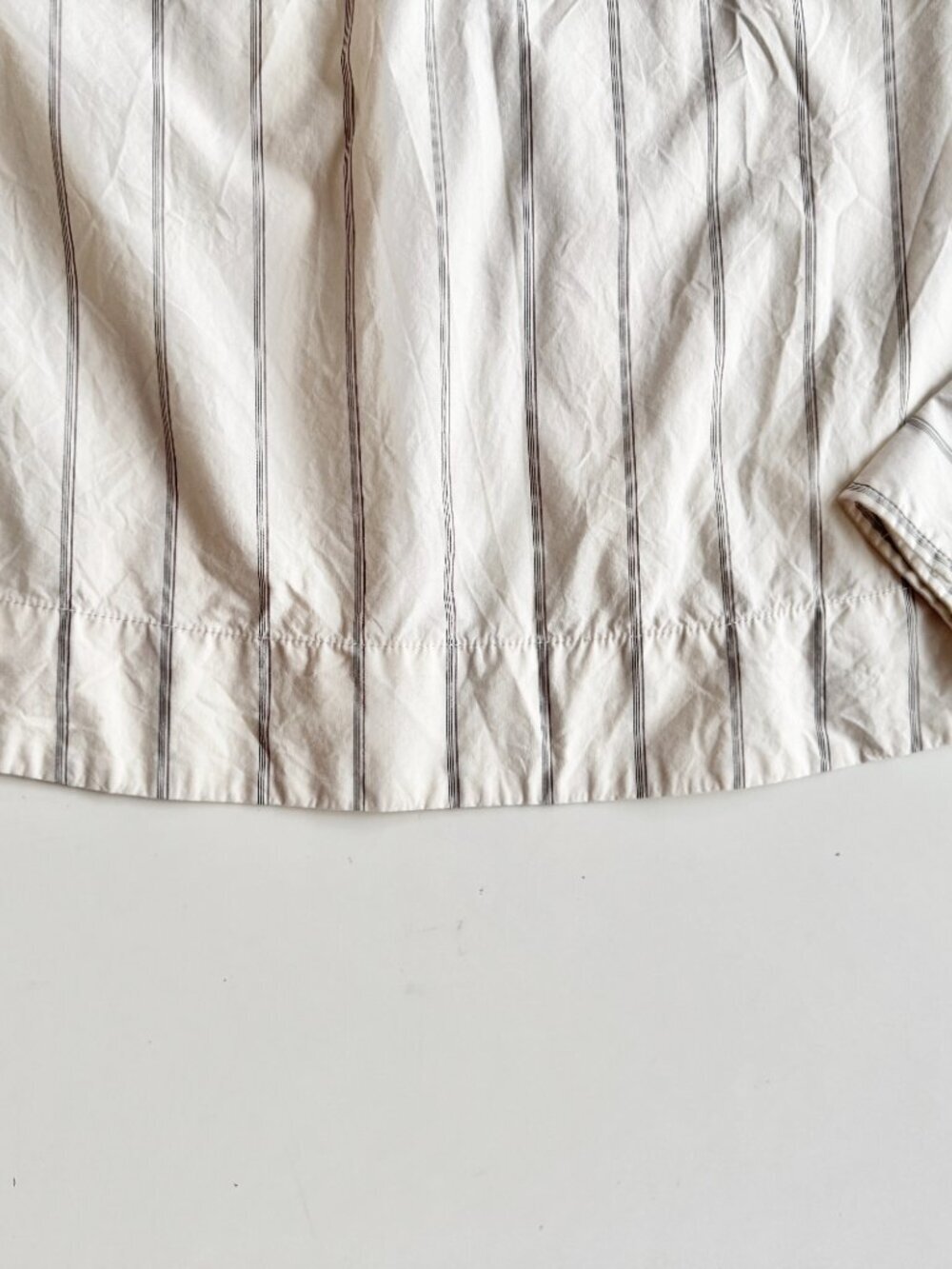 EVERLANE Ivory Striped Cotton Poplin Open Back Breeze Shirt Blouse, Size XS - Picture 11 of 16